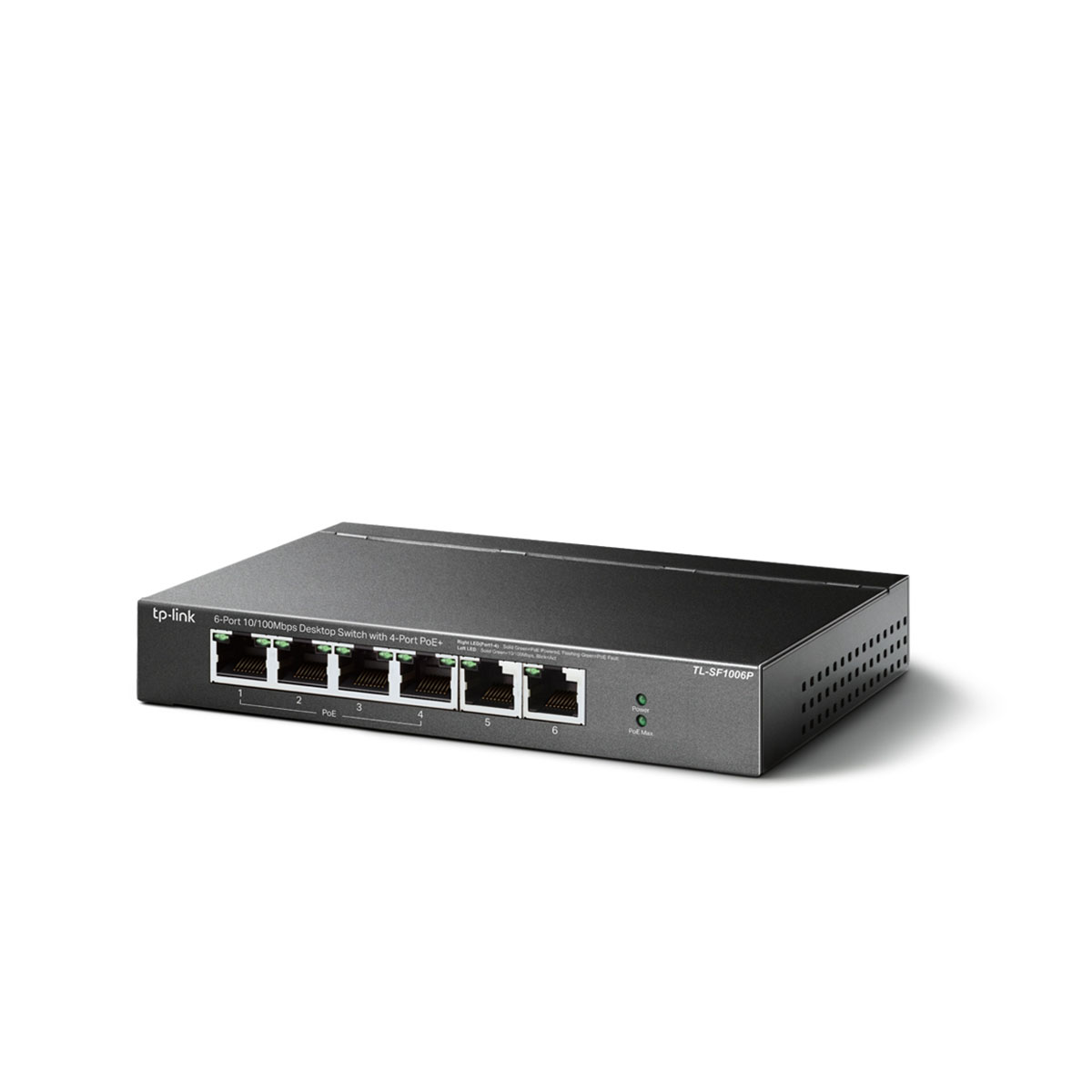 سوئیچ شبکه 6 پورت با 4 پورت +PoE تی پی لینک مدل TL-SF1006P-2
